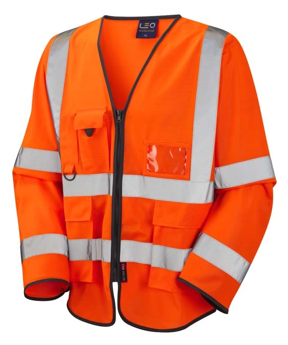 LEO WORKWEAR WRAFTON ISO 20471 Cl 3 Superior Sleeved Waistcoat